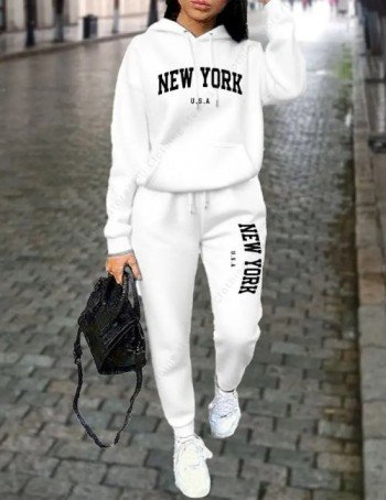 nyc graphic design athletic hoodie, women athletic hoodie, new york print hoodie, women's 2 piece set