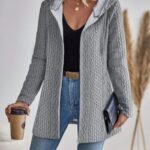 Cozy zip up hoodie for women, Stylish designer hoodie for women, Trendy solid color hoodie with zipper, Fashionable casual hoodie for women