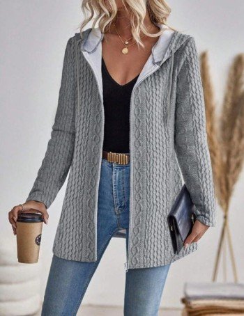 Cozy zip up hoodie for women, Stylish designer hoodie for women, Trendy solid color hoodie with zipper, Fashionable casual hoodie for women