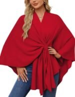 solid color poncho for women