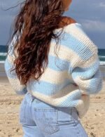 oversized off shoulder chunky knit sweater