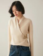 Long sleeve wrap sweater