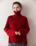 women turtleneck pullover sweater