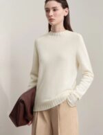 loose knit pullover mock neck sweater