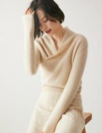 crossover collar sweater for women