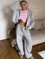 women’s gray zipper hoodie