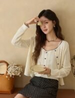 wool knitted cardigan sweater set