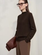 wool knitted mock neck sweater