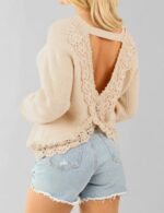 v neck knit sweater