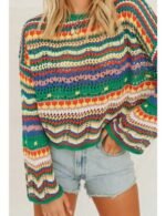 hollow out chunky knit sweater