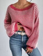 bared off shoulder sweater