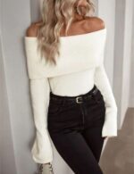 of shoulder knitted sweater