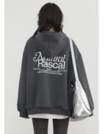women's loose printed hoodie
