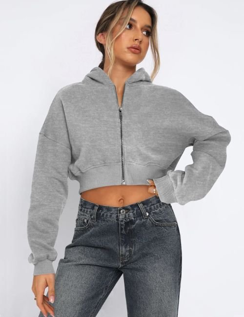 Women’s Casual Fleece Zip Up Hoodie Comfortable fleece hoodie for women