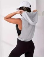 casual cropped sleeveless hoodie
