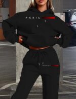 black athletic hoodie with fleece lining