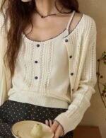 long sleeve cardigan sweater set