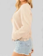 casual lace detail sweater