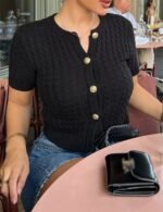 solid color knitted sweater