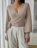 lace up cardigan sweater
