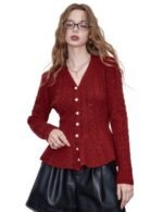 comfortable v neck knit sweater for women