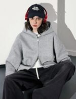 casual grey oversized hoodie for women