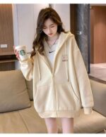 beige oversized hoodie for women