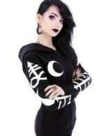 geometric pattern hoodie for women