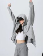 grey zipper sport hoodie