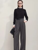 casual knitted mock neck sweater