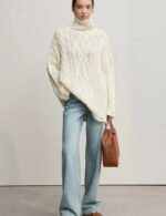 long sleeve cable knit sweater