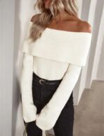 off shoulder pullover sweater