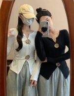 slim waist knitted sweater