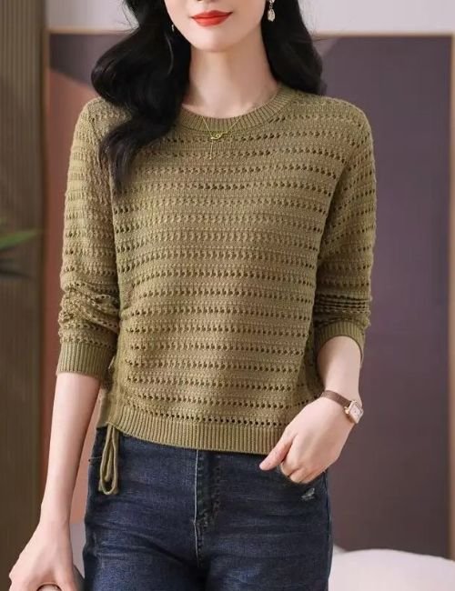 Cozy Long Sleeve Peplum Sweater long sleeve pullover sweater