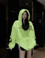 trendy letter print hoodie for everyday wear