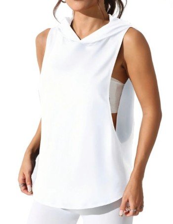 Trendy Black Sleeveless Hoodie For Women Ivory Sleeveless Hoodie Fashion