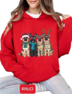 Holiday Pullover Hoodie with Dachshund Print