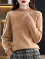 knitted mock neck sweater