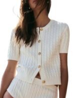button up chunky knit sweater
