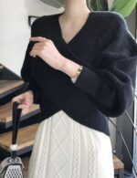 v neck wrap sweater for women