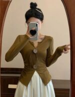 solid color peplum sweater