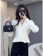 Long Sleeve Peplum Cardigan Sweater - Image 5