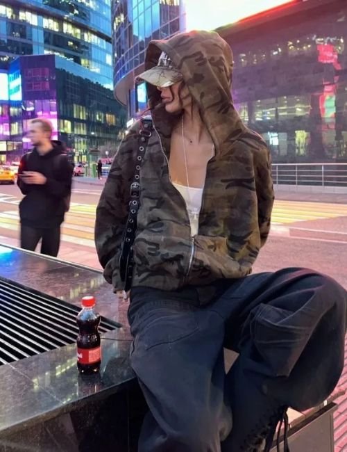 Lightweight Women’s Camouflage Zip Up Hoodie women’s activewear camo hoodie