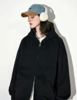 black oversized hoodie for women