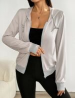 women sporty fitted hoodie