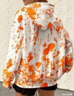 orange blood splatter graphic hoodie