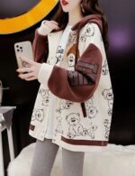 women’s long sleeve hoodie with logo print