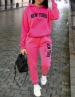 rose red athletic hoodie for women