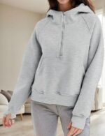 grey pullover hoodie for women