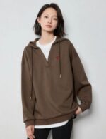 heart pattern hoodie for women